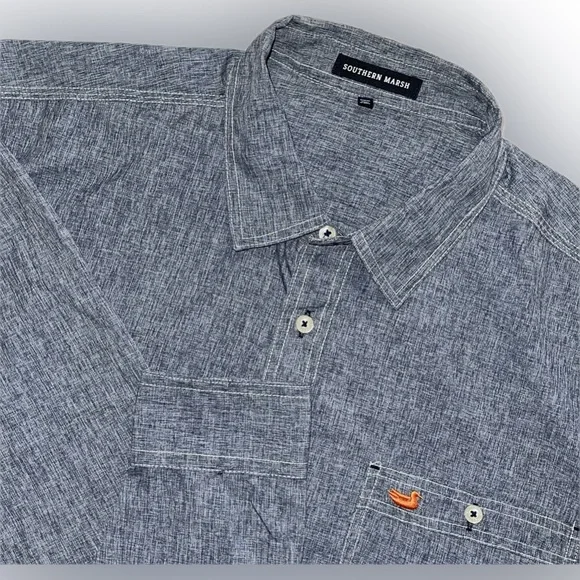 southern marsh long sleeve dress shirts Chambers Performance Gingham Dress Shirt by Southern Marsh Strawberry Fizz  and Blue / S